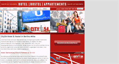 Desktop Screenshot of city54hostel.de