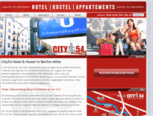 Tablet Screenshot of city54hostel.de